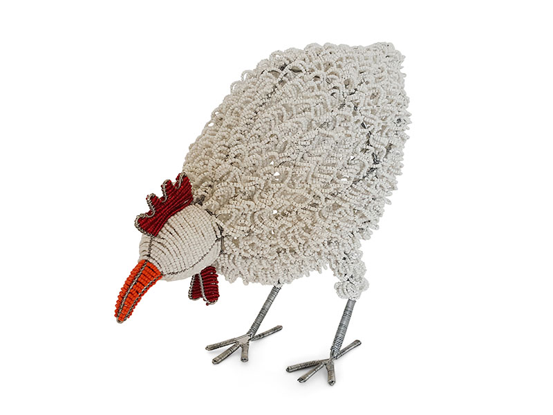 bead & wire chicken - white - 2